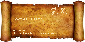 Forrai Kitti névjegykártya