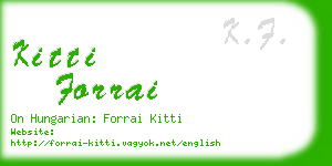 kitti forrai business card